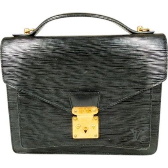 523234BP (L3) Louis Vuitton Hand Bag Monceau Black Epi Leather - Picture 1 of 8